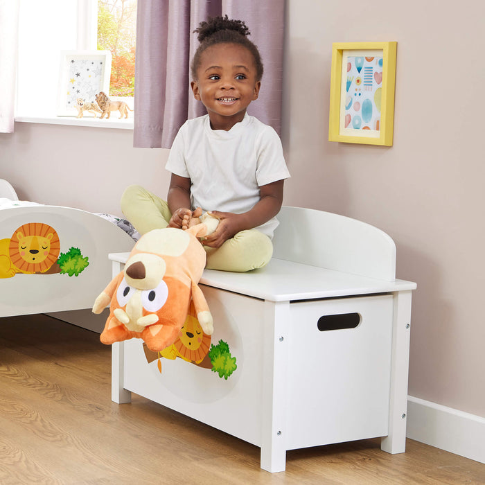 Kids Wooden Jungle Toy Box