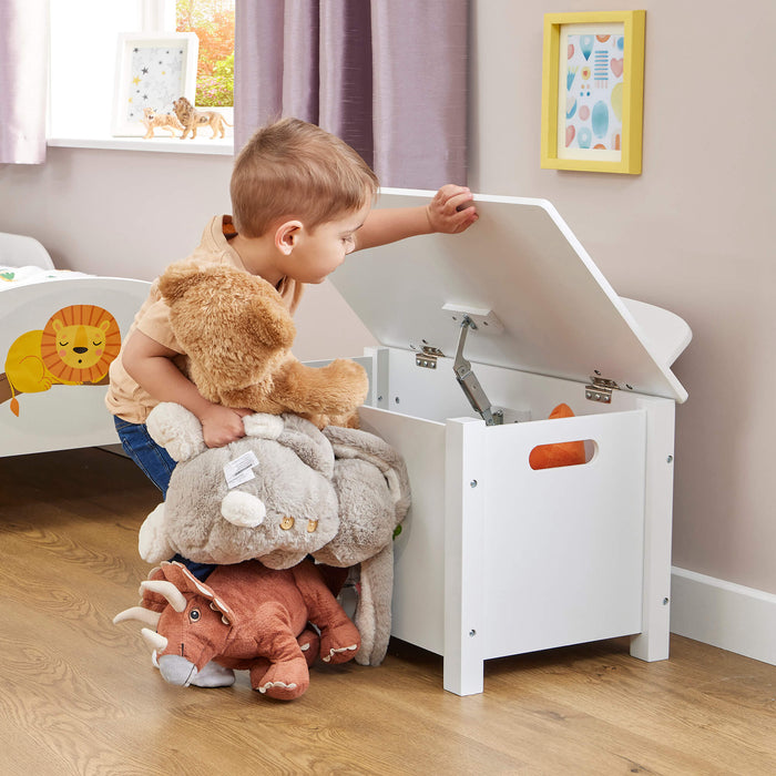 Kids Wooden Jungle Toy Box