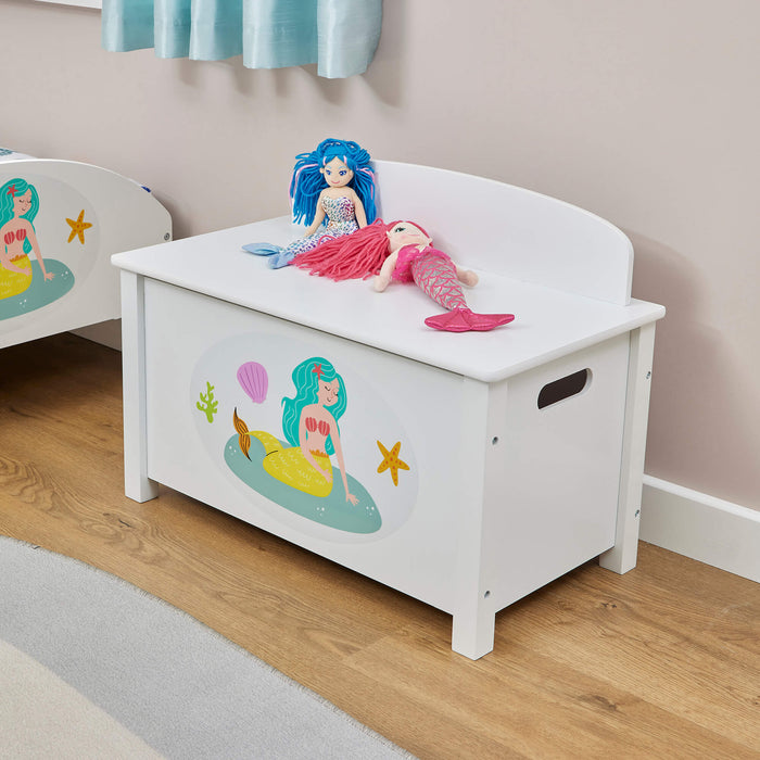 Kids Wooden Mermaid Toy Box