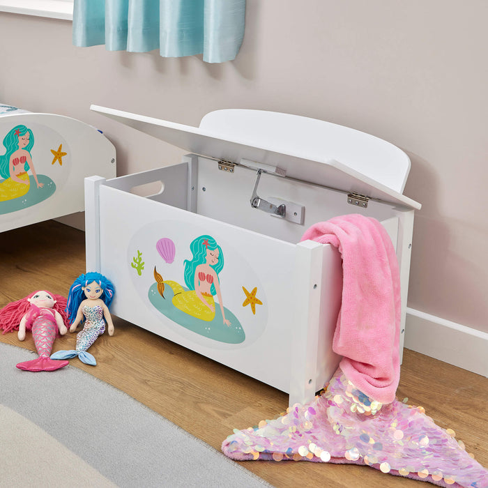 Kids Wooden Mermaid Toy Box