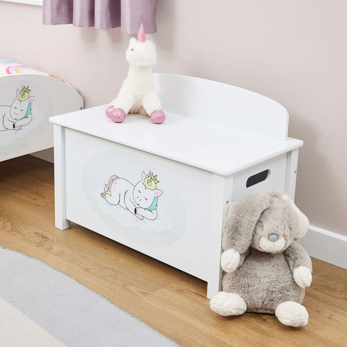 Kids Wooden Unicorn Toy Box