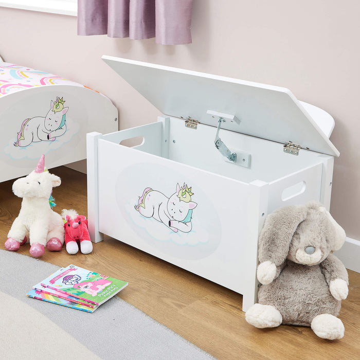 Kids Wooden Unicorn Toy Box