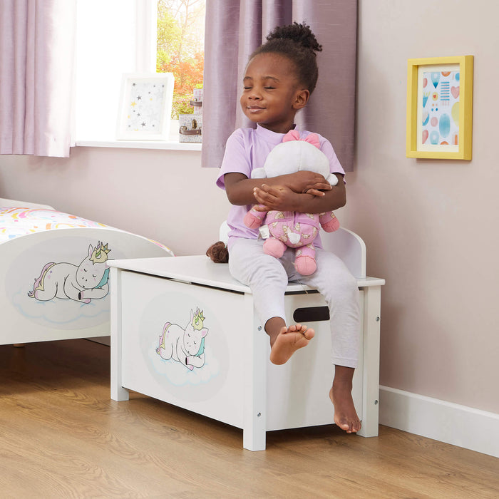 Kids Wooden Unicorn Toy Box