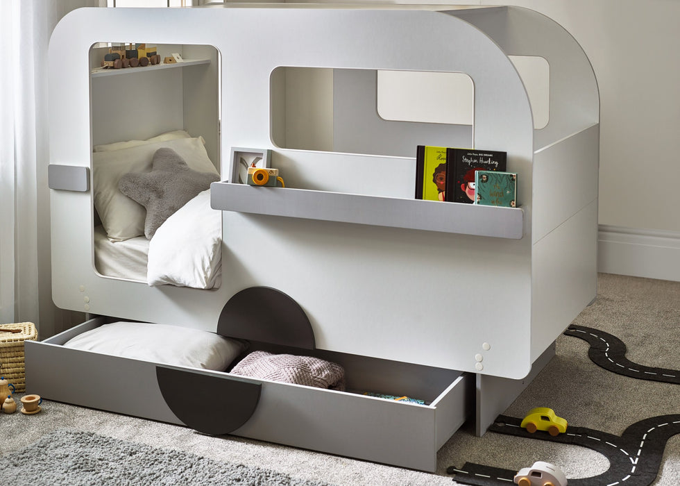 Tourer Caravan Bed - Vapor Grey And White