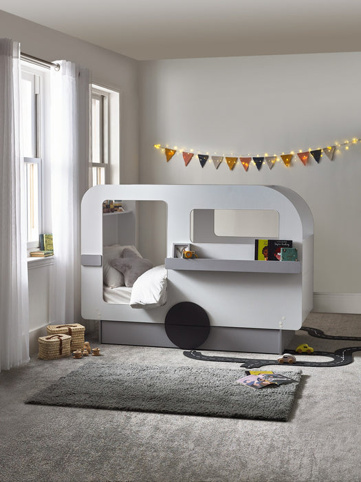 Tourer Caravan Bed - Vapor Grey And White