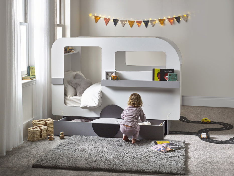 Tourer Caravan Bed - Vapor Grey And White