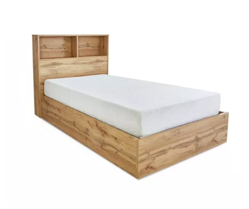 Bali Ottoman Storage 90cm Single Bed - Light Oak
