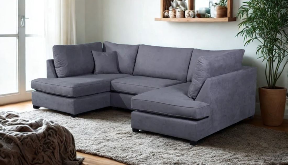 Remi Small U Shape Sofa - Grey