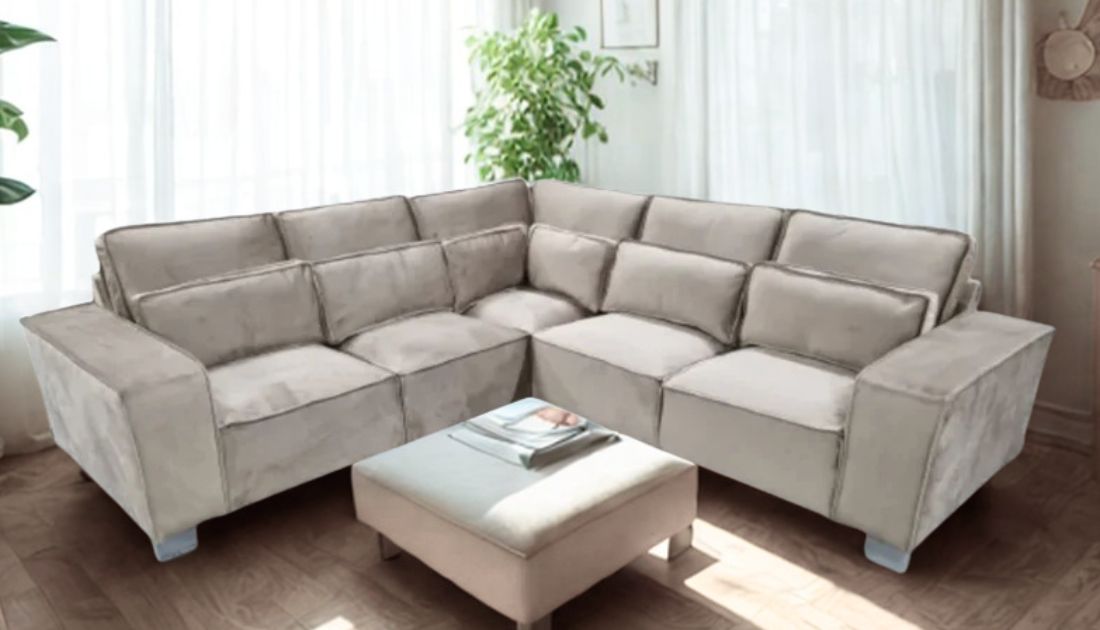 Riviera 5 Seater Corner Sofa - Mink