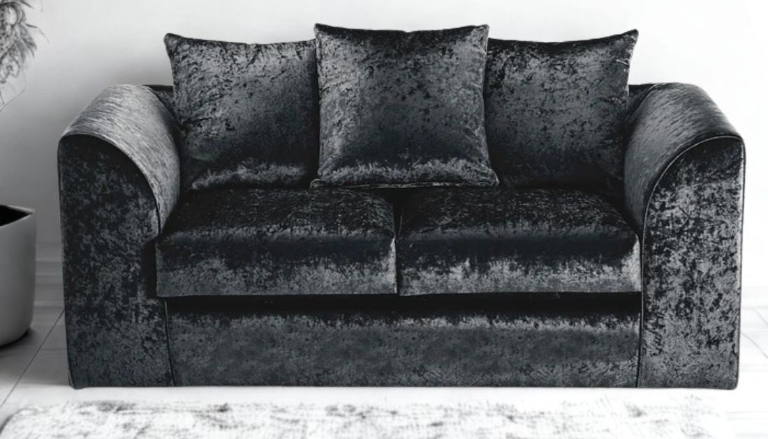 Crystal 2 Seater Scatter Back Sofa - Crushed Velvet