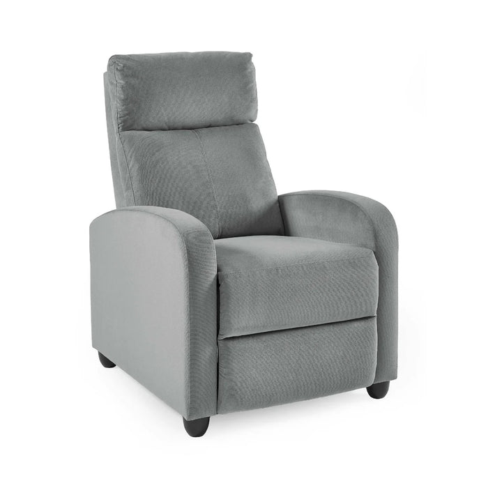 Vivo Grey Chenille Reclining Arm Chair