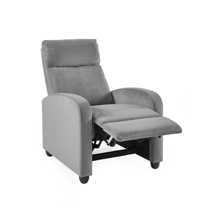 Vivo Grey Chenille Reclining Arm Chair