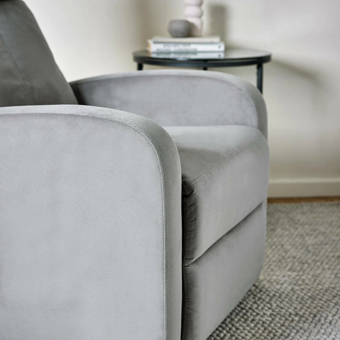 Vivo Grey Chenille Reclining Arm Chair