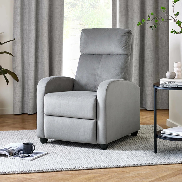Vivo Grey Chenille Reclining Arm Chair