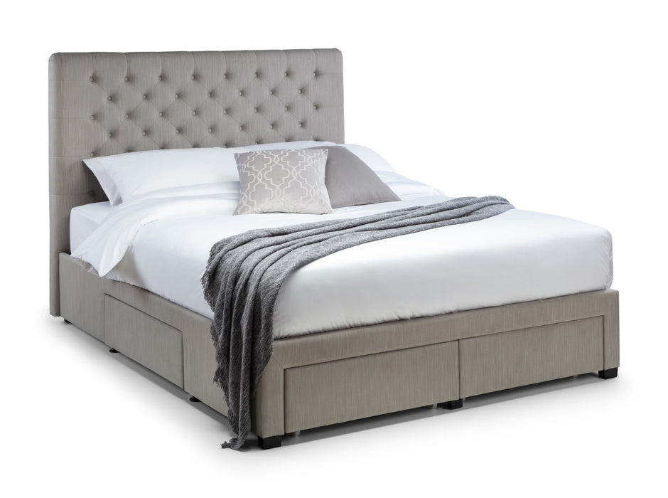 Wilton 4 Drawer 180cm Superking Bed - Grey Linen
