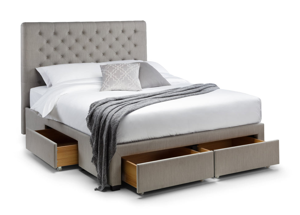 Wilton 4 Drawer 180cm Superking Bed - Grey Linen