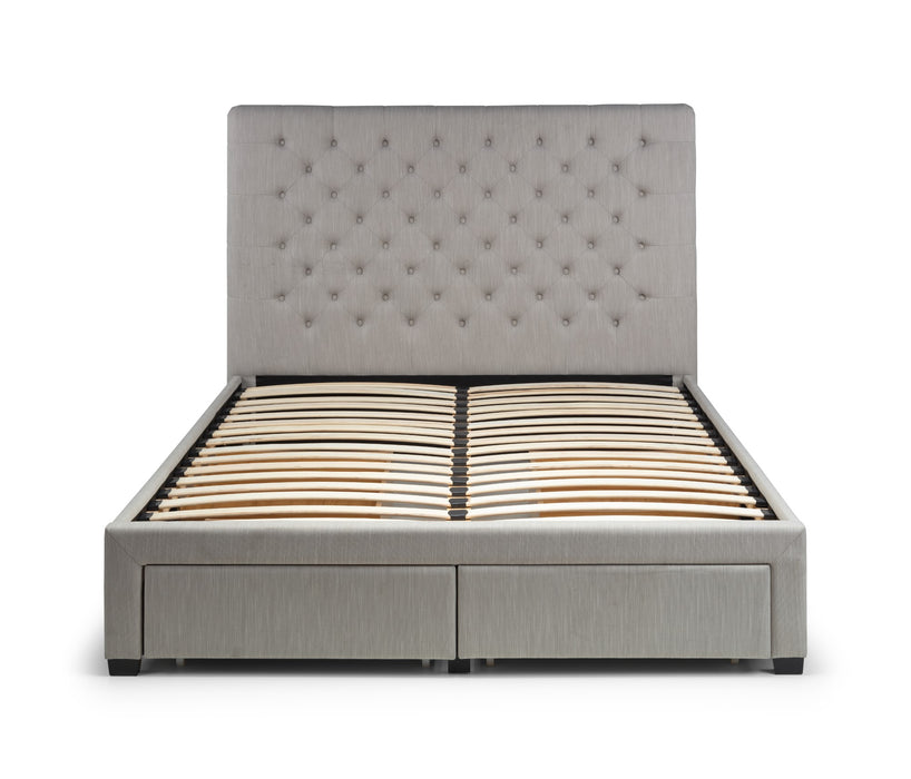 Wilton 4 Drawer 180cm Superking Bed - Grey Linen