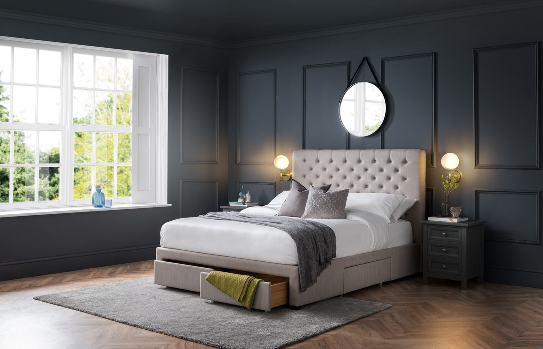 Wilton 4 Drawer 180cm Superking Bed - Grey Linen