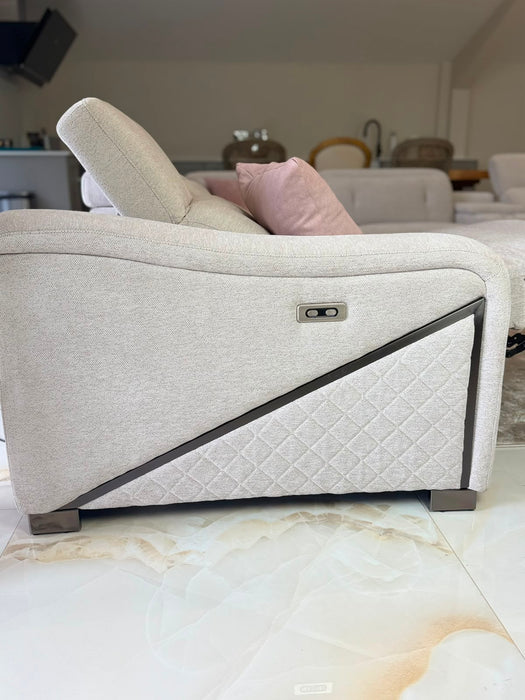Renzo Large Electric Tech Corner Sofa - Beige