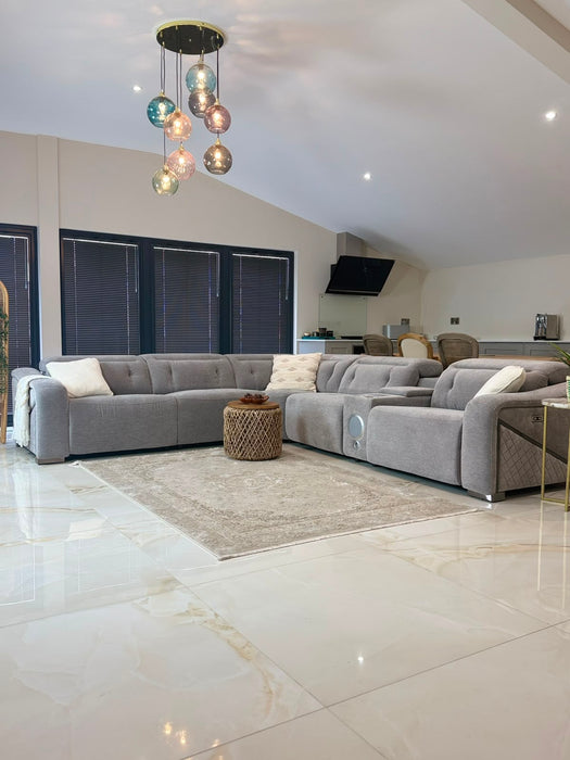 Renzo Large Electric Tech Corner Sofa - Grey