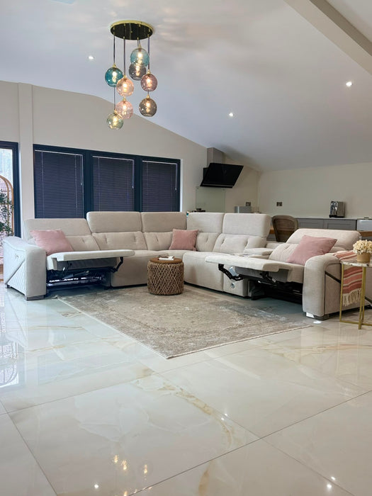 Renzo Large Electric Tech Corner Sofa - Beige