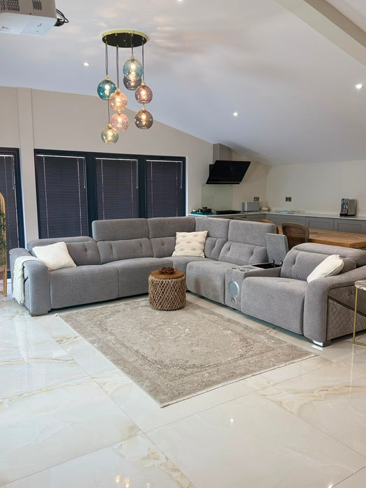Renzo Large Electric Tech Corner Sofa - Grey