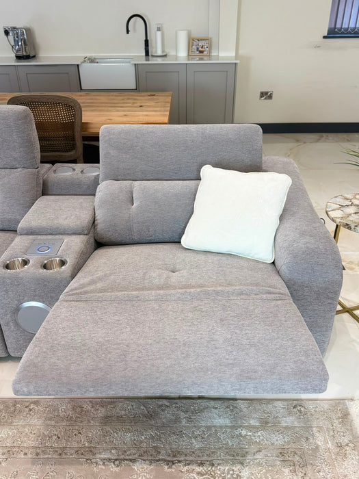 Renzo Large Electric Tech Corner Sofa - Grey