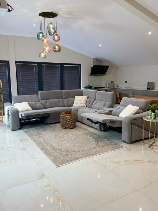 Renzo Large Electric Tech Corner Sofa - Grey