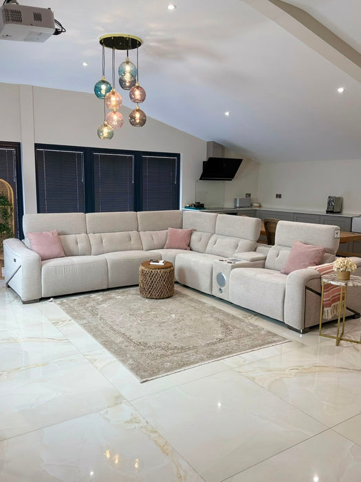 Renzo Large Electric Tech Corner Sofa - Beige