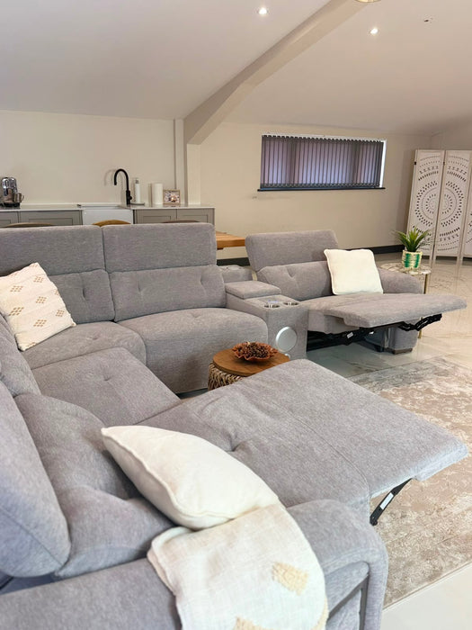 Renzo Large Electric Tech Corner Sofa - Grey