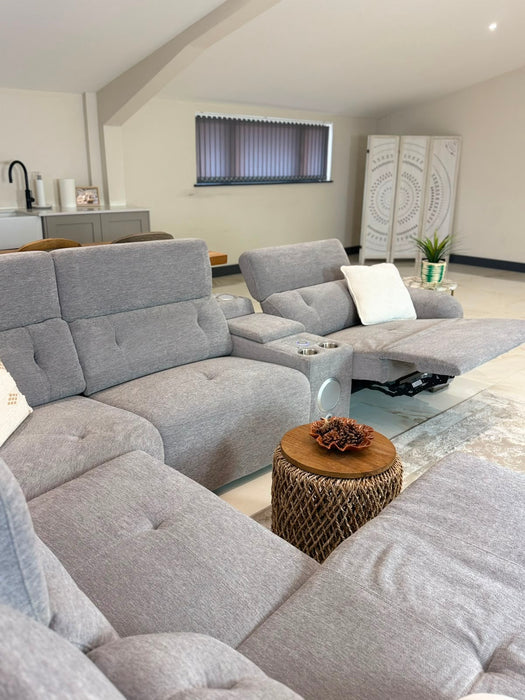Renzo Large Electric Tech Corner Sofa - Grey