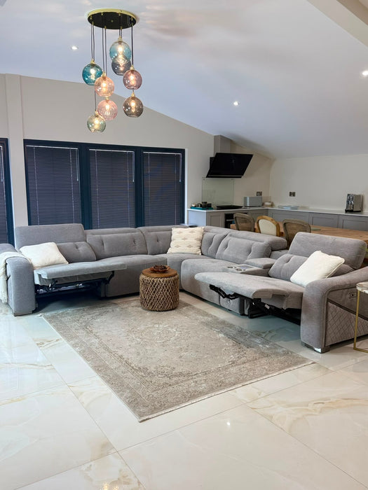 Renzo Large Electric Tech Corner Sofa - Grey