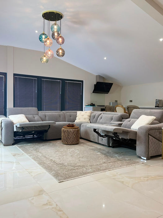 Renzo Large Electric Tech Corner Sofa - Grey