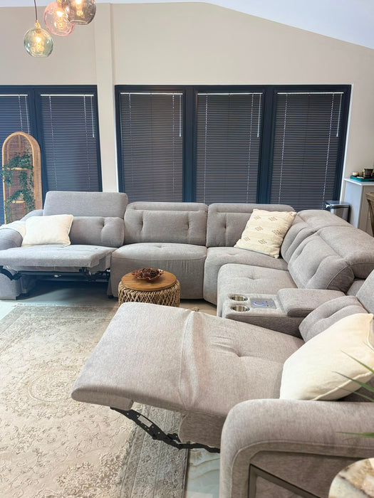 Renzo Large Electric Tech Corner Sofa - Grey