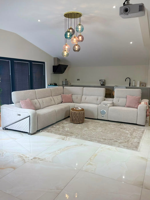 Renzo Large Electric Tech Corner Sofa - Beige