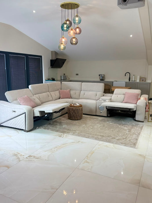 Renzo Large Electric Tech Corner Sofa - Beige