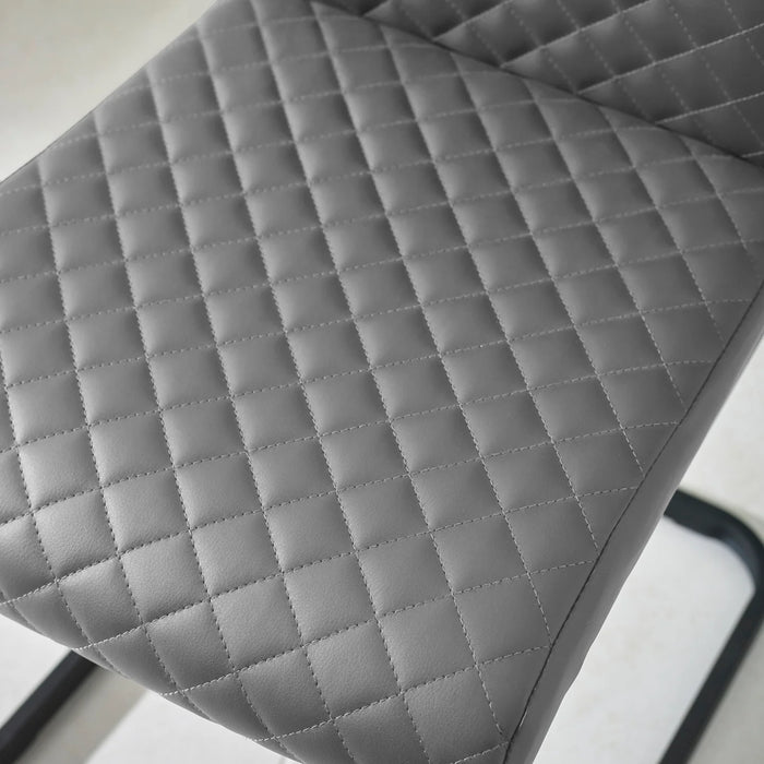 Set of 4 Xavier Grey Upholstered Cantilever Dining Chairs