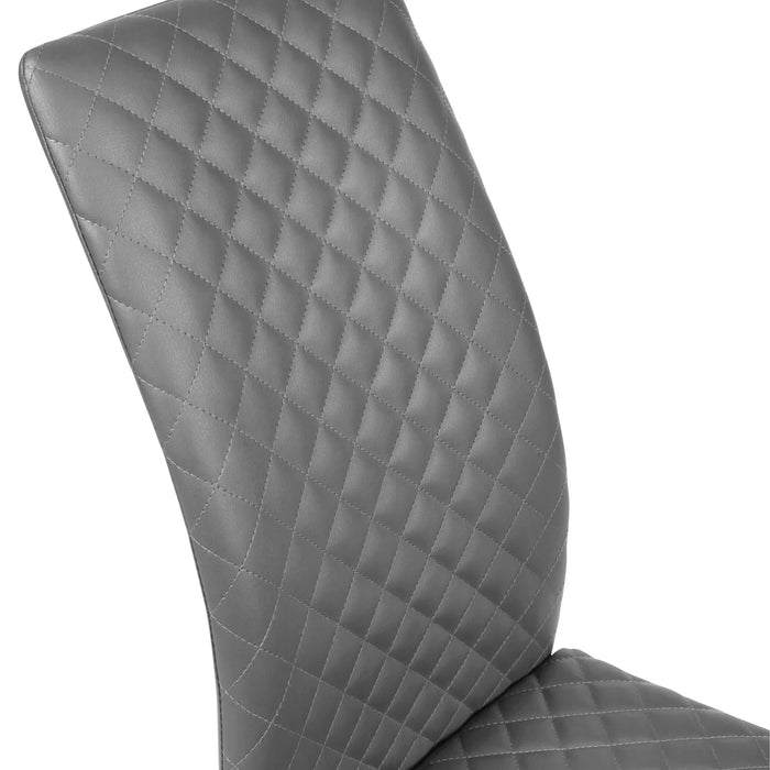 Set of 4 Xavier Grey Upholstered Cantilever Dining Chairs