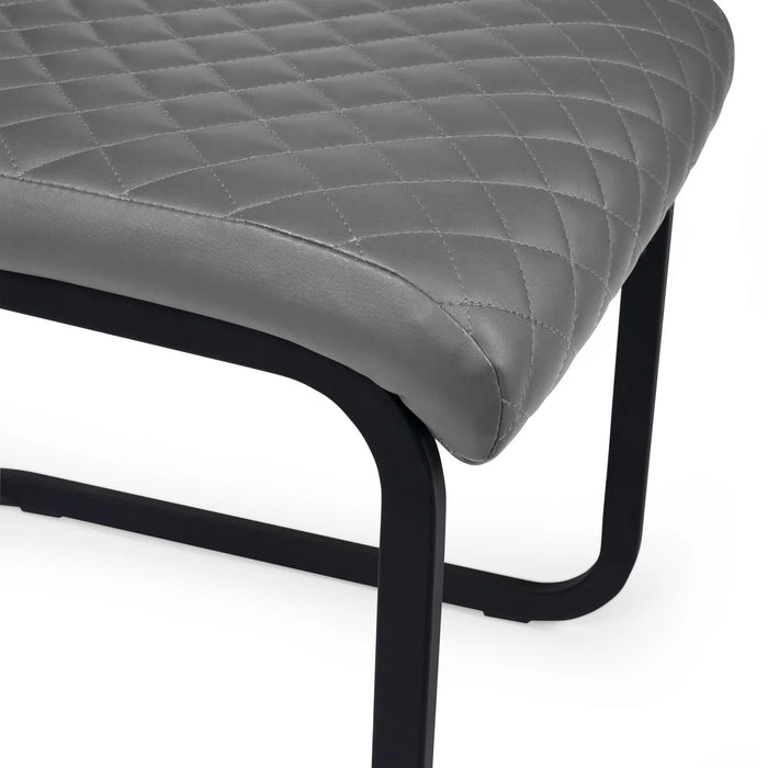 Set of 4 Xavier Grey Upholstered Cantilever Dining Chairs