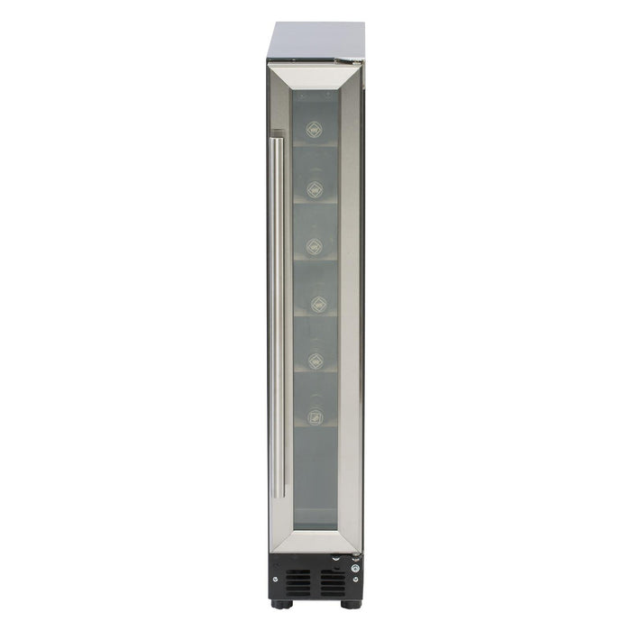 WC15SS - 15cm Stainless Steel Under Counter LED 7 Bottle Wine Cooler