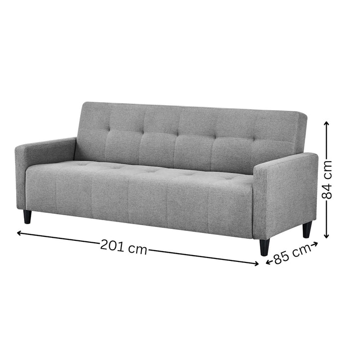 Alfie 3 Seater Grey Linen Storage Sofabed