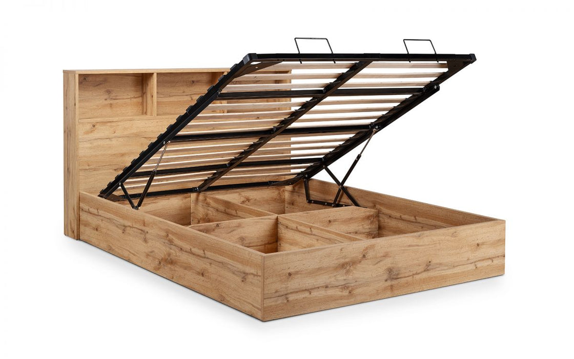 Bali Ottoman Storage 90cm Single Bed - Light Oak