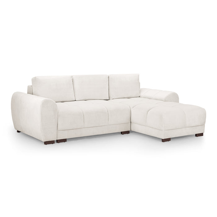 Zura Universal Corner Sofa Bed - Plush Velvet Cream