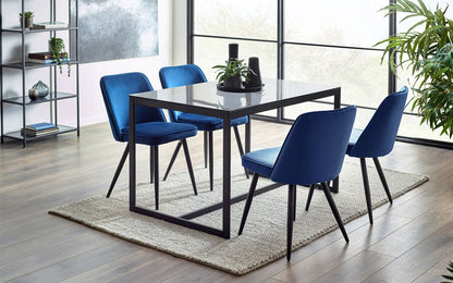 Chicago Dining Table & 4 Burgess Dining Chairs Blue