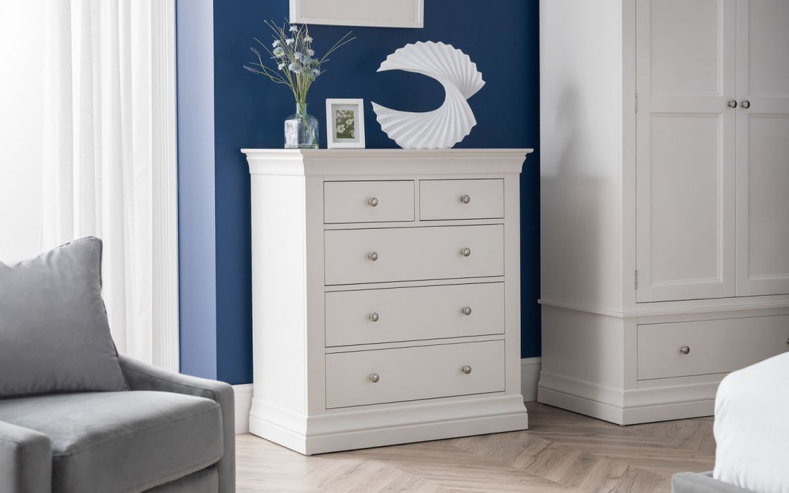 Clermont 3+2 Drawer Chest - Surf White