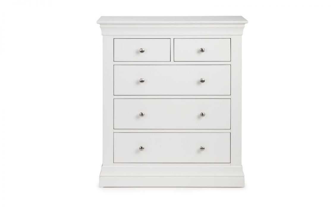 Clermont 3+2 Drawer Chest - Surf White