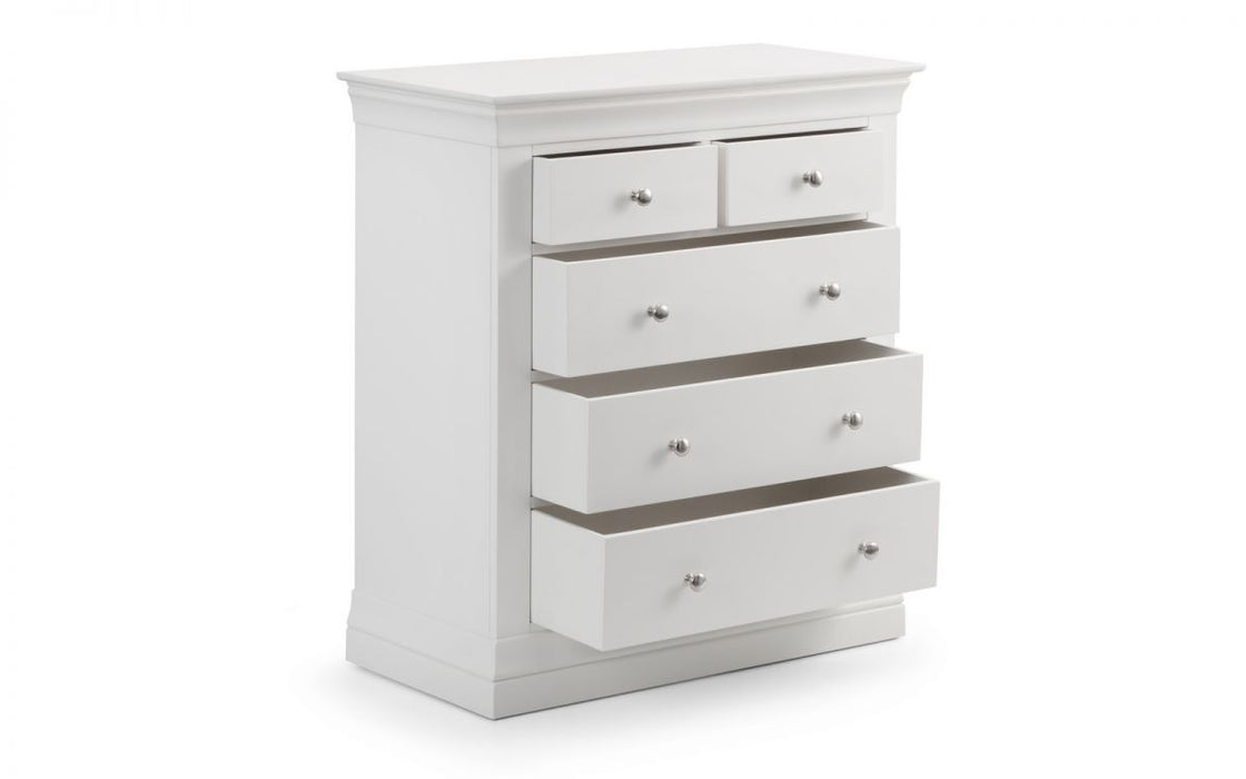 Clermont 3+2 Drawer Chest - Surf White