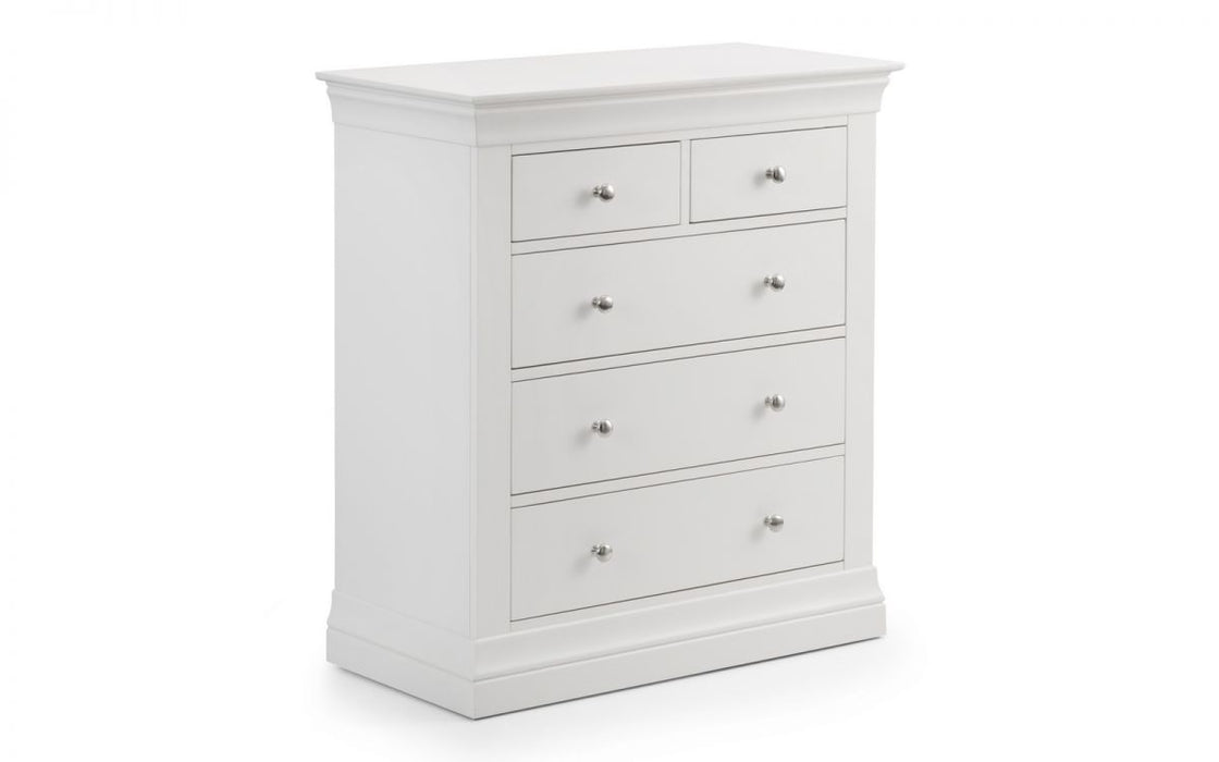 Clermont 3+2 Drawer Chest - Surf White