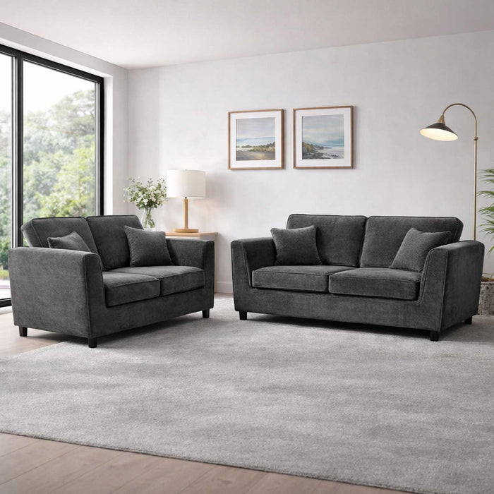 Ascot 3+2 Sofa Set - Charcoal