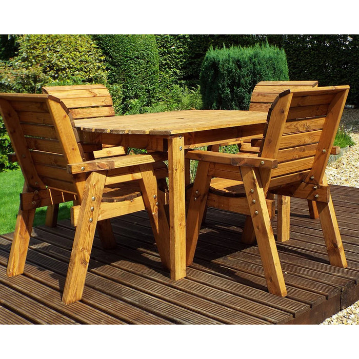 4 Seater Wooden Rectangular Outdoor Dining Set